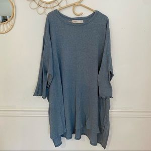 FREE PEOPLE beach flowy blue tunic